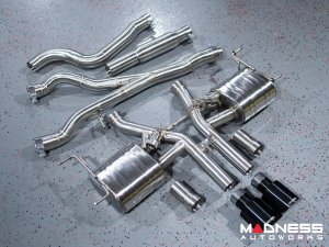 Jaguar F-TYPE Performance Exhaust System - MADNESS - 2.0L Turbo - Center Exit - Vacuum Valve Design - Black Chrome Exhaust Tips Jaguar F-TYPE Performance Exhaust System - MADNESS - 2.0L Turbo - Center Exit - Vacuum Valve Design - Black Chrome Exhaust Tips